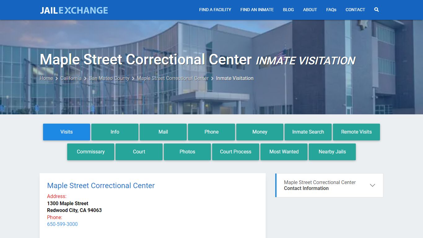 Inmate Visitation - Maple Street Correctional Center, CA - Jail Exchange